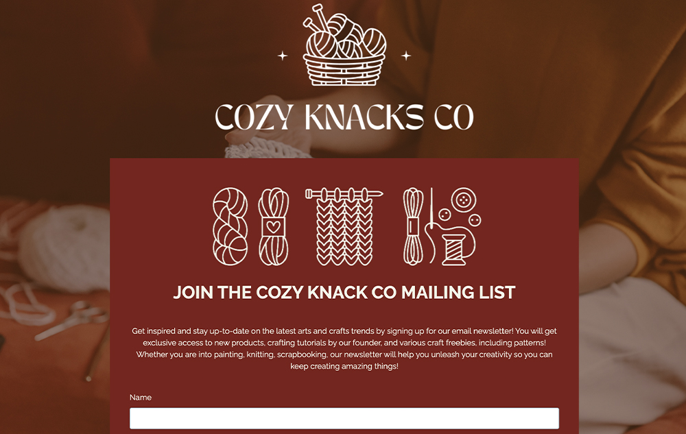 Arts & Craft Sign Up preview