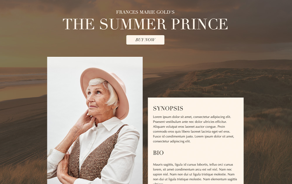 Sales Page Template for Author preview