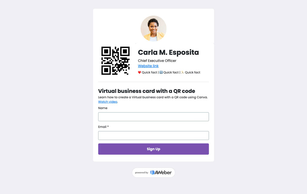 Virtual Business Card preview