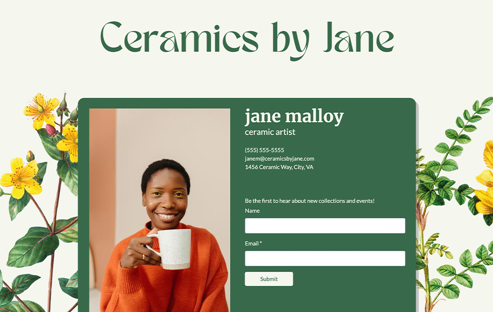 Virtual Business Card for Artists preview