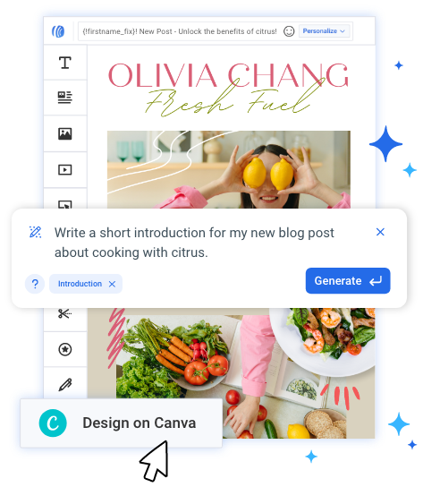 AWeber's AI Writing Assistant and Canva integration