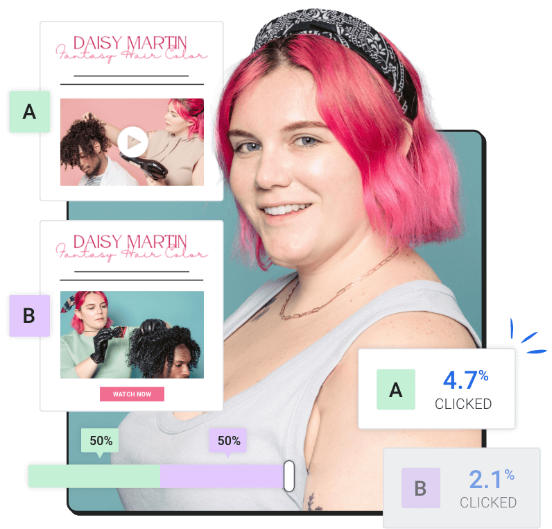 Hair Stylist with AWeber split test