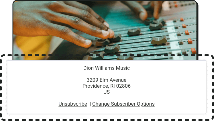 AWeber standard footer