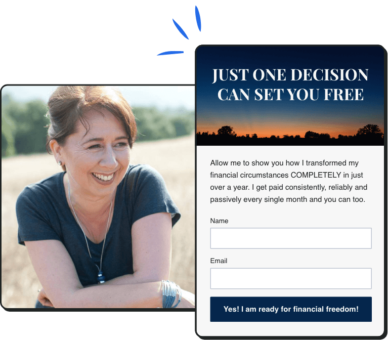 Sign up form for a financial course