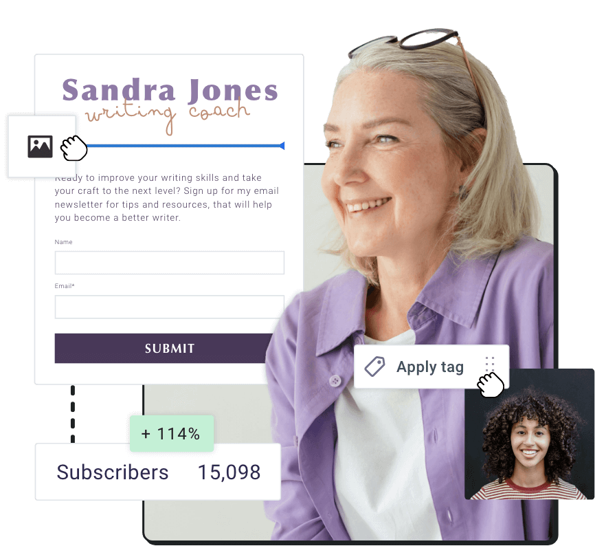 Writing Coach with sign up form and increased subscribers