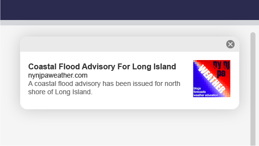 Instant alert web push notification