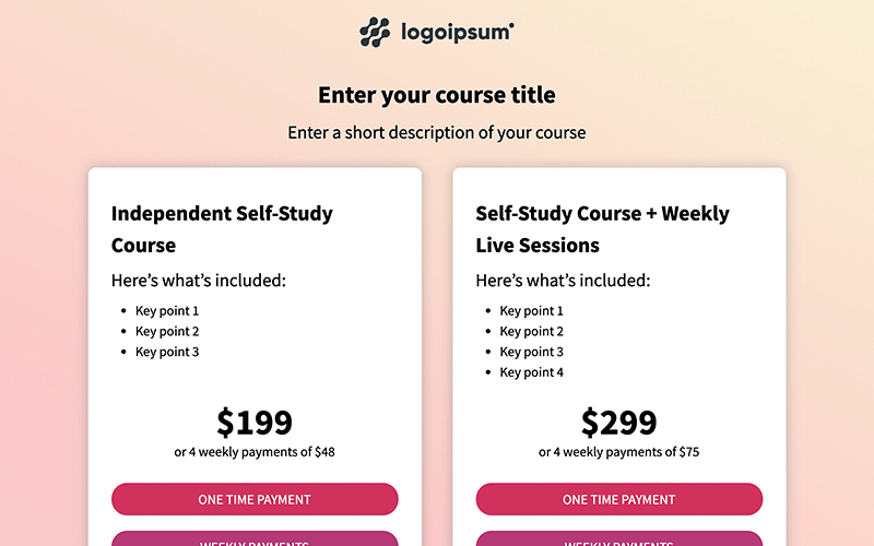 Payment Plan preview