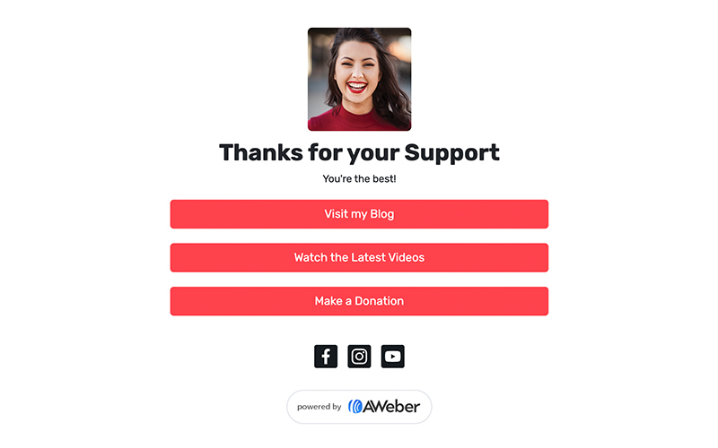 Donations Thank You preview