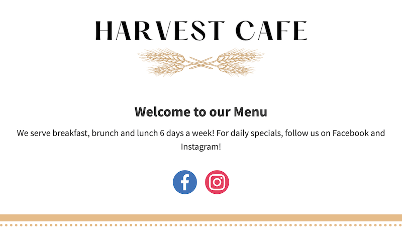 Restaurant Menu preview