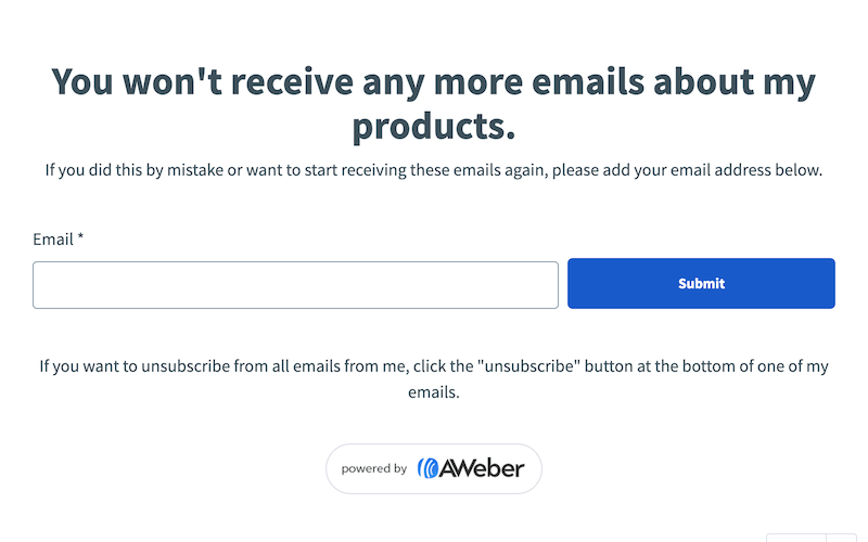 Unsubscribe From Tag preview