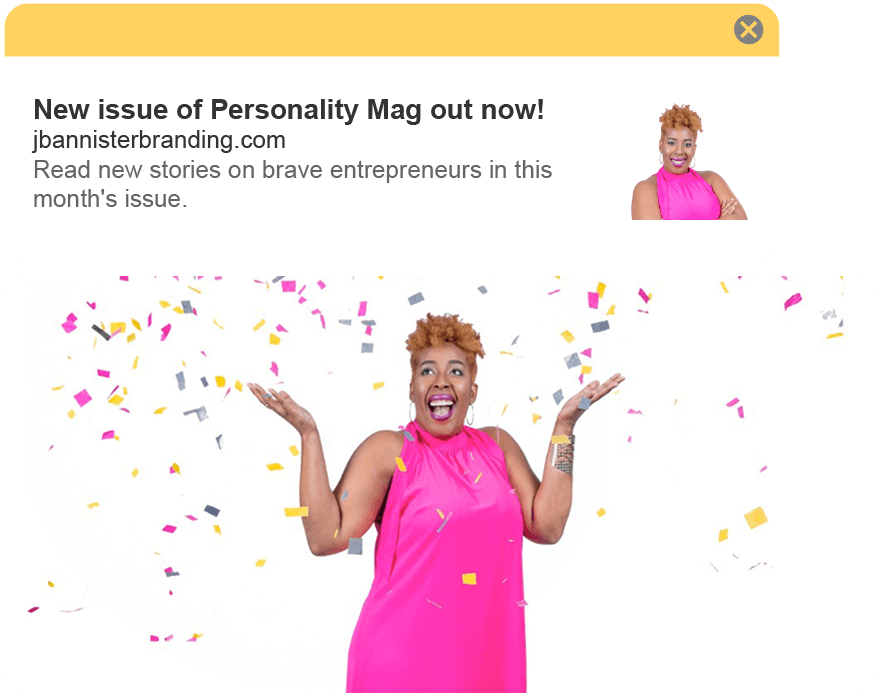 Web push notification example from JBannister Branding